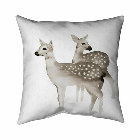 BEGIN HOME DECOR 26 x 26 in. Brown Faons-Double Sided Print Indoor Pillow 5541-2626-AN453-2